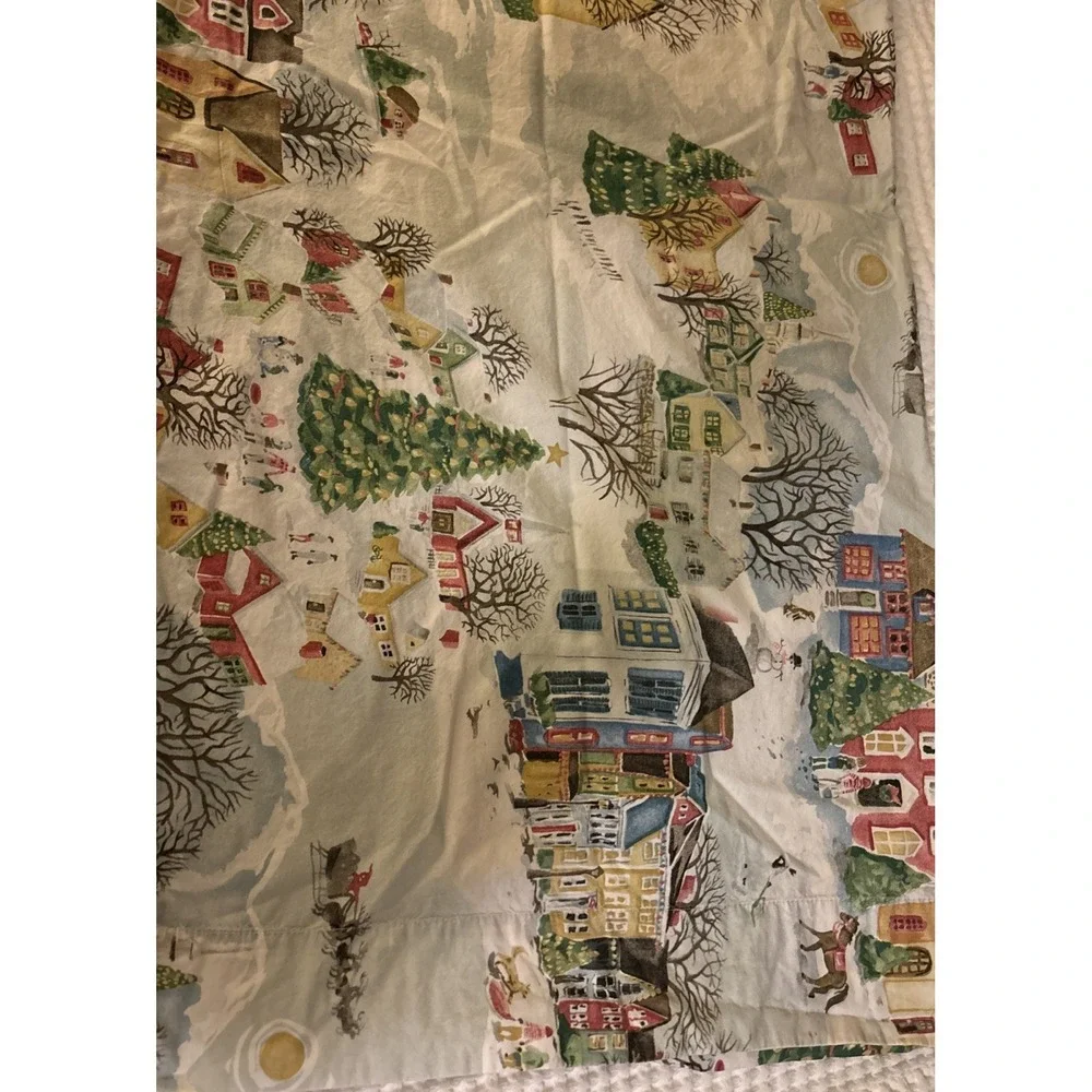 Pottery Barn Winter Village Pillowcase Christmas Holiday